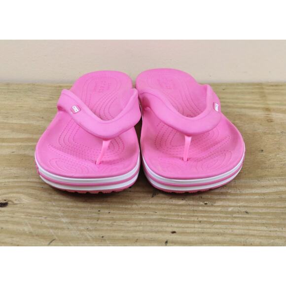 New Crocs Flip Flops Womens 10 Pink Bayaband Flip Thong Shoes - Picture 2 of 6